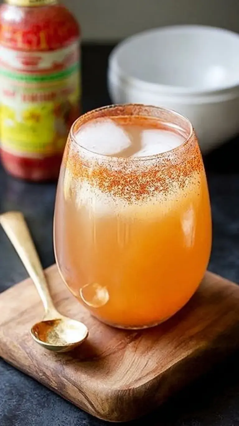 A steaming mug of Apple Pie ACV Drink garnished with a cinnamon stick on a wooden table.