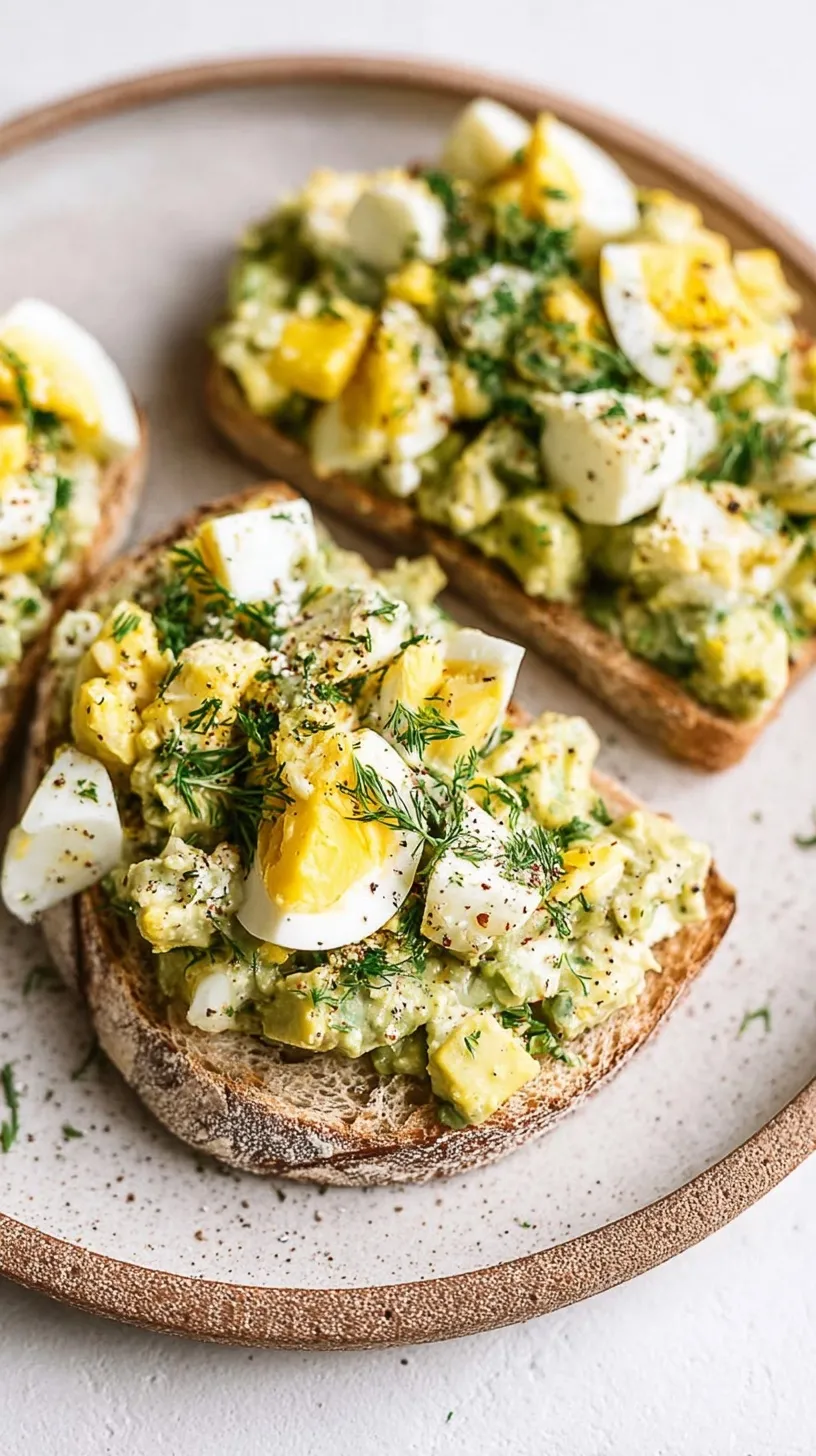 A bowl of creamy green avocado egg salad garnished with fresh chives and served on a plate.