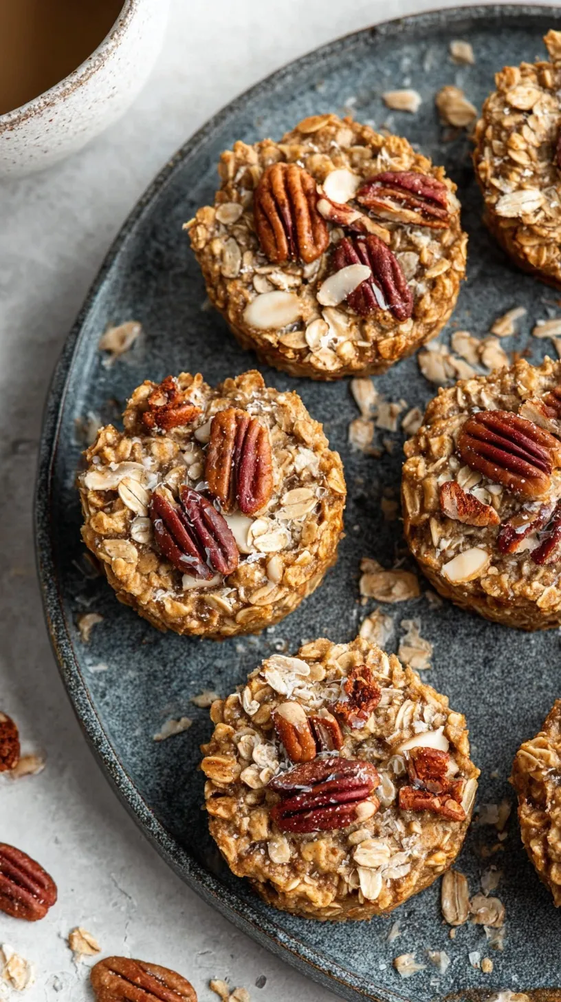 Close up of golden brown Chai Baked Oatmeal Cups on a wire cooling rack