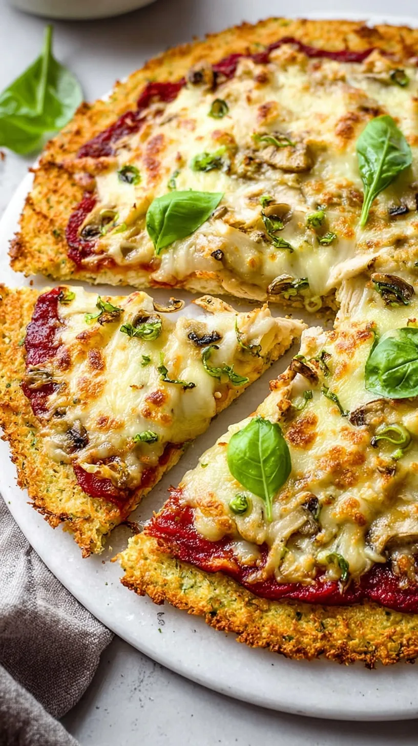 A crispy pepperoni chicken crust pizza sliced on parchment paper