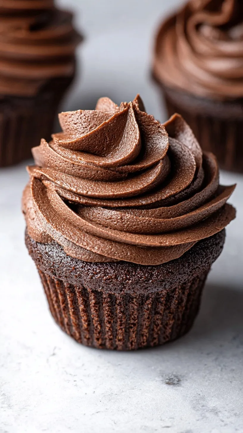 Swirly, rich chocolate buttercream frosting in a bowl with a spatula