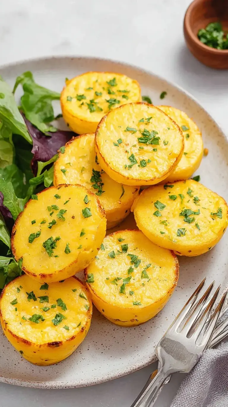 Six golden, fluffy cottage cheese egg bites in a silicone muffin pan