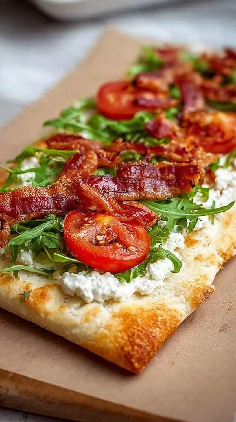 A flexible, golden brown cottage cheese wrap filled with fresh greens and turkey on a wooden board.