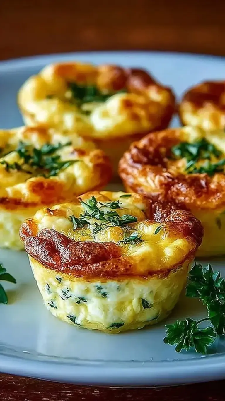 Golden brown egg bites with spinach and cheese in a muffin tin
