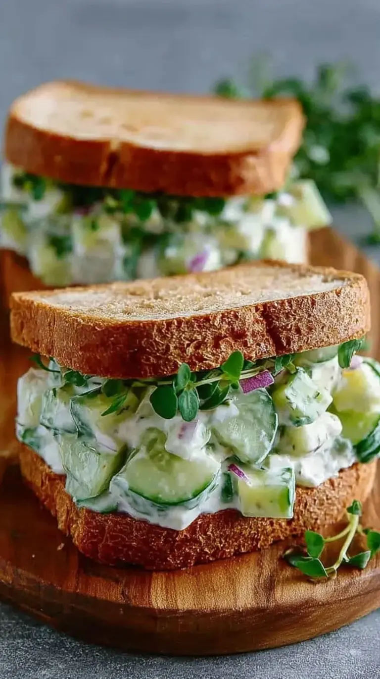 A platter of crustless cucumber salad sandwiches with fresh dill on a white plate