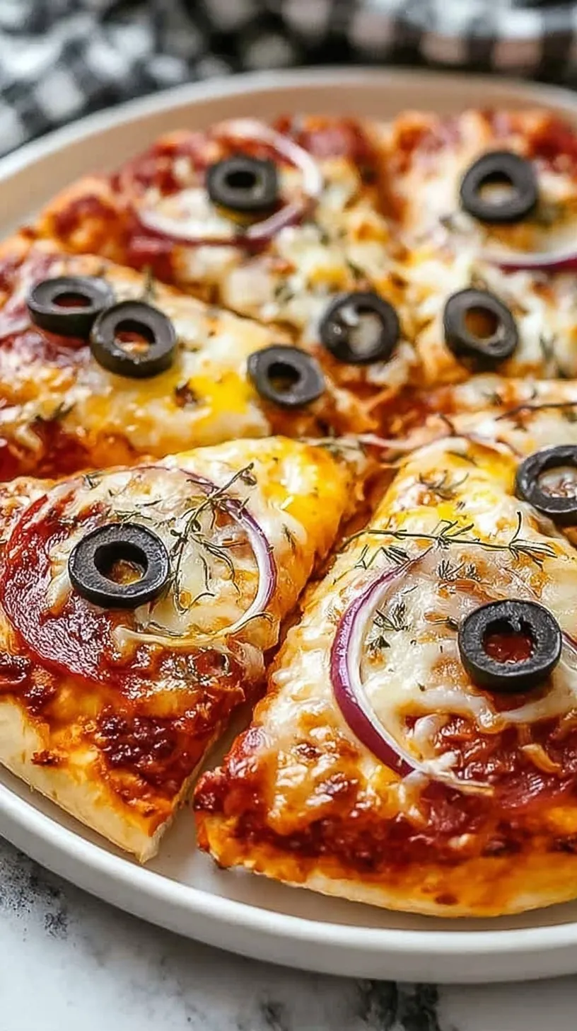 Golden brown crispy pizza crust made with Greek yogurt on a baking sheet