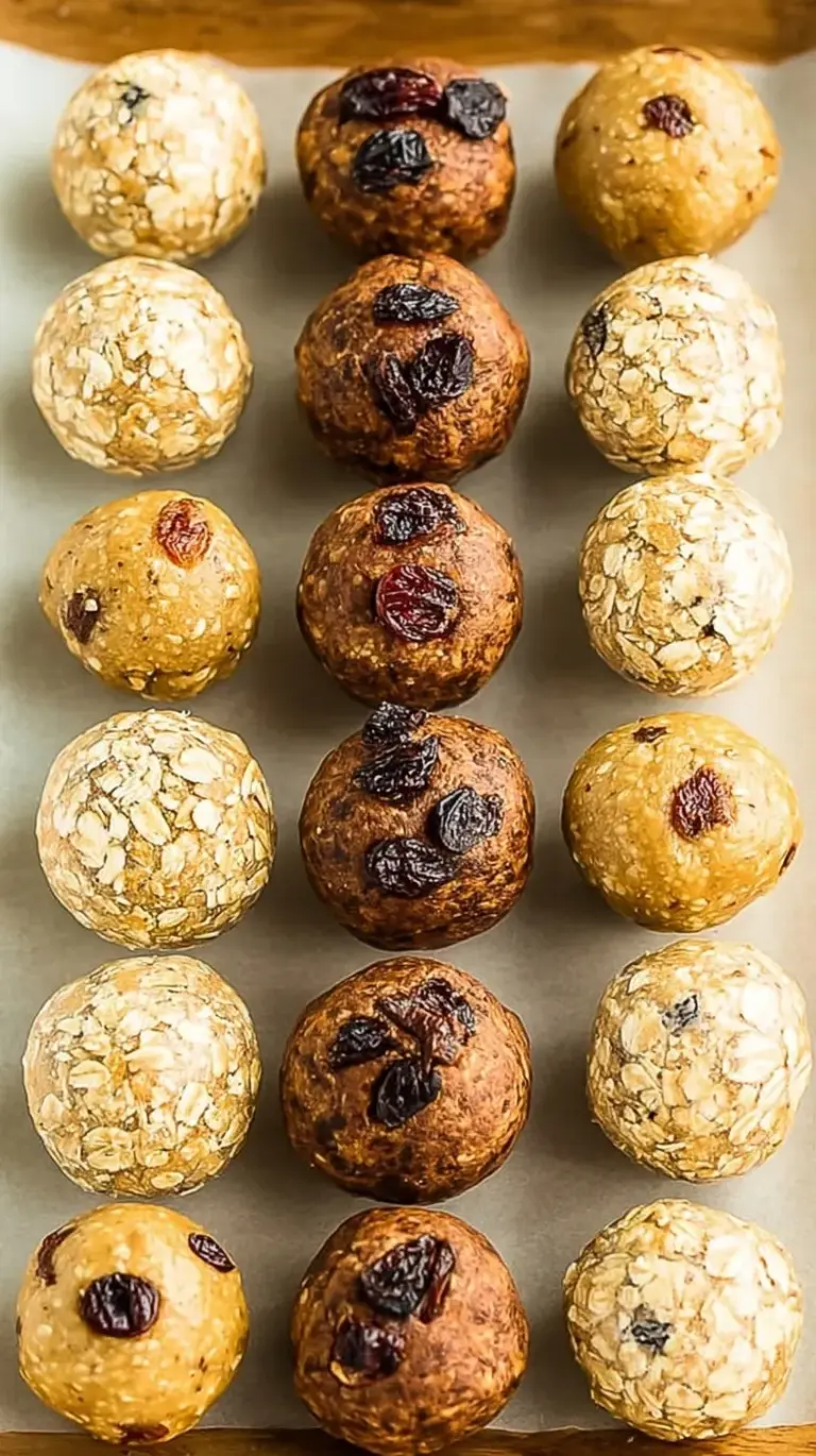 A plate of round chocolate chip protein balls sitting on parchment paper
