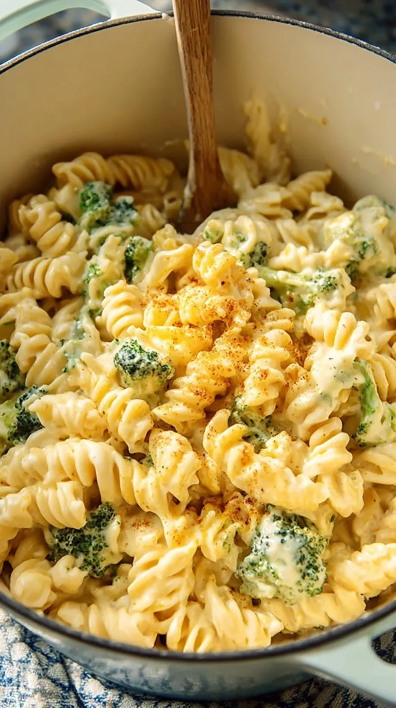 A bowl of creamy healthy mac and cheese made with whole wheat pasta and a cauliflower cheese sauce.