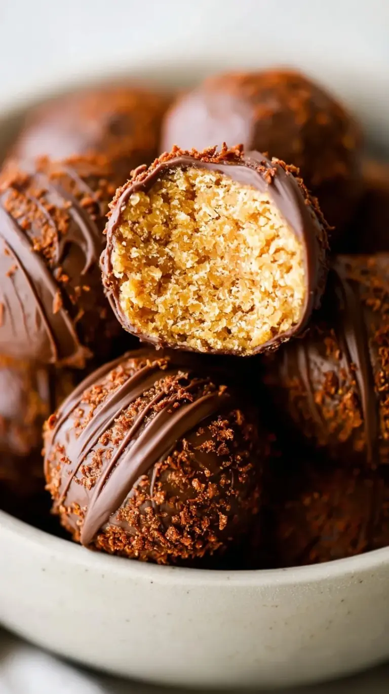 A tray of round, chilled healthy peanut butter balls with chocolate chips and oats.