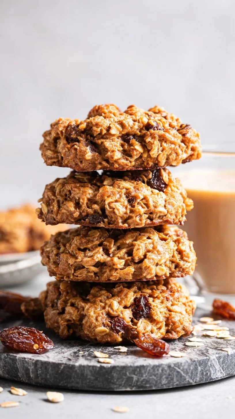 A tray of golden brown oatmeal breakfast cookies with chocolate chips and walnuts