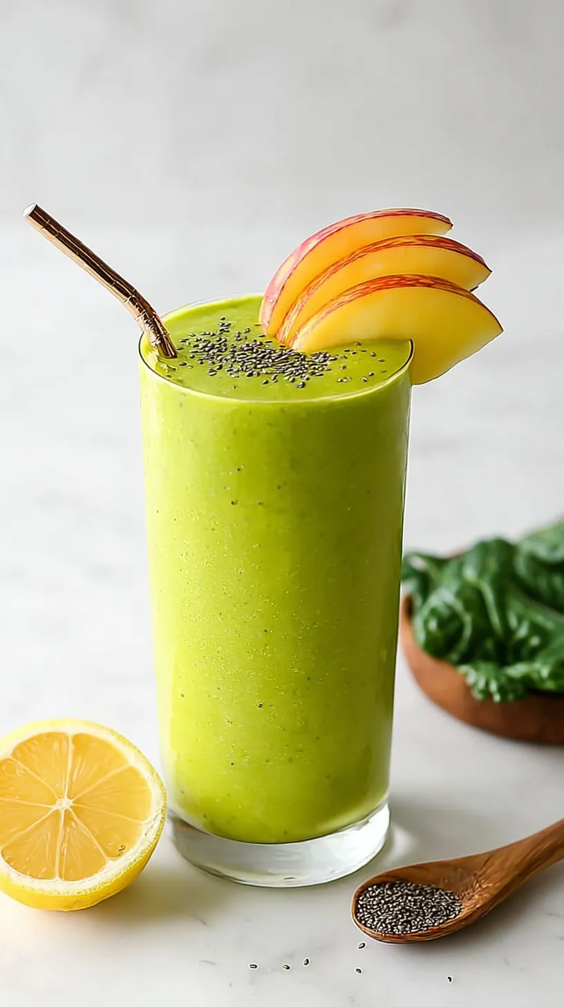 A creamy yellow pineapple recovery smoothie in a tall glass with a fresh pineapple wedge garnish