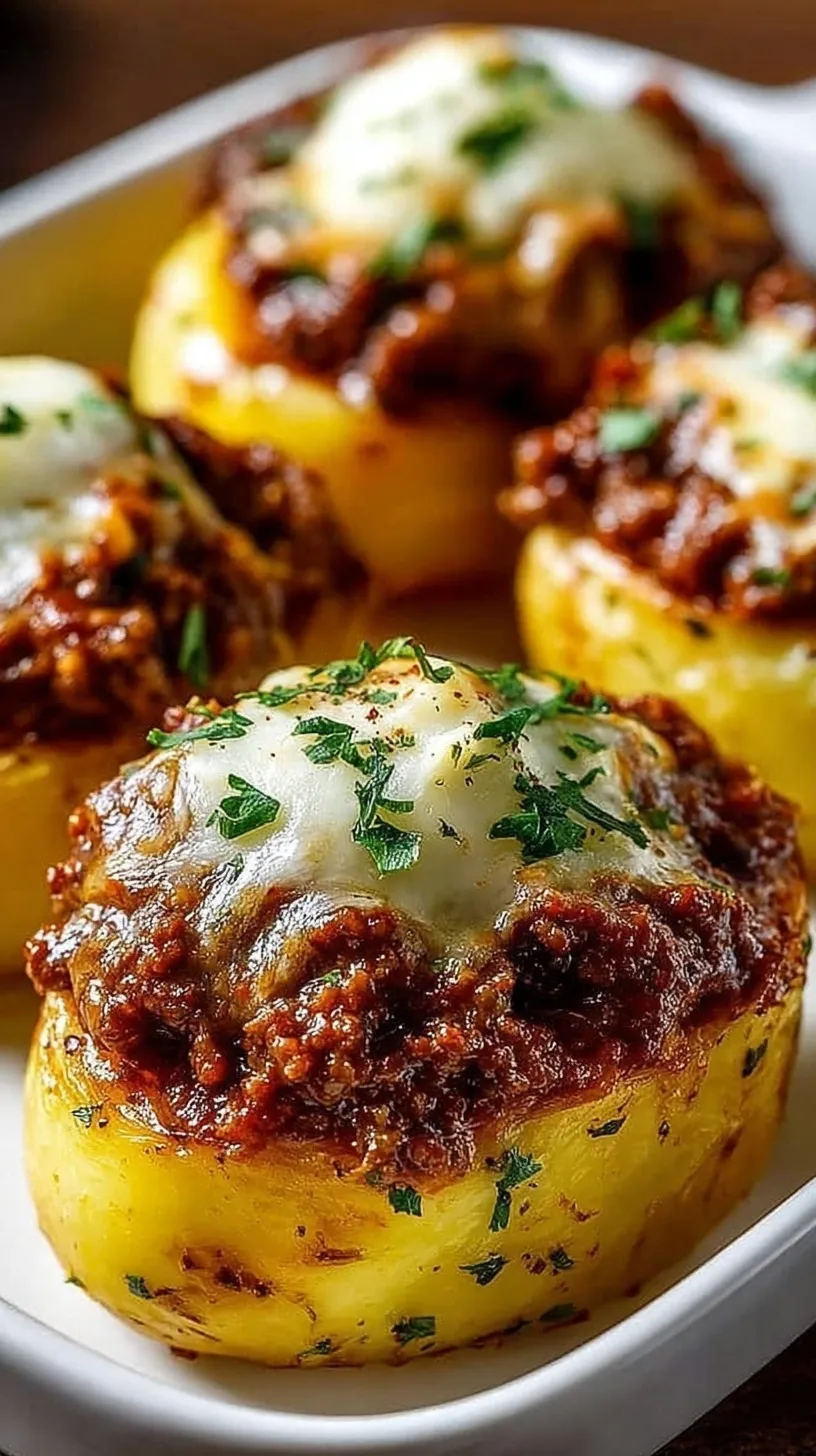 Golden brown shredded potato nests filled with savory ground beef and melted cheddar cheese in a muffin tin.