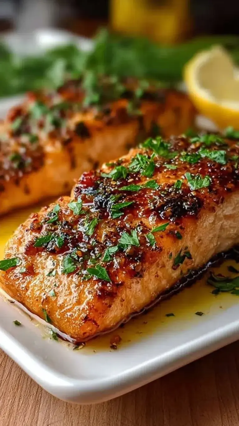 Grilled Texas Roadhouse Style Salmon fillet with a caramelized spice rub and lemon pepper butter