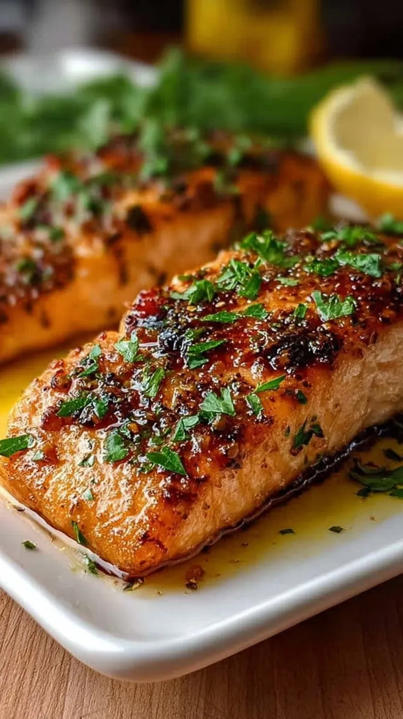Grilled Texas Roadhouse Style Salmon fillet with a caramelized spice rub and lemon pepper butter