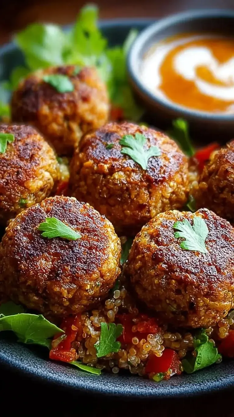 Golden brown vegetarian lentil meatballs on a baking sheet with parchment paper