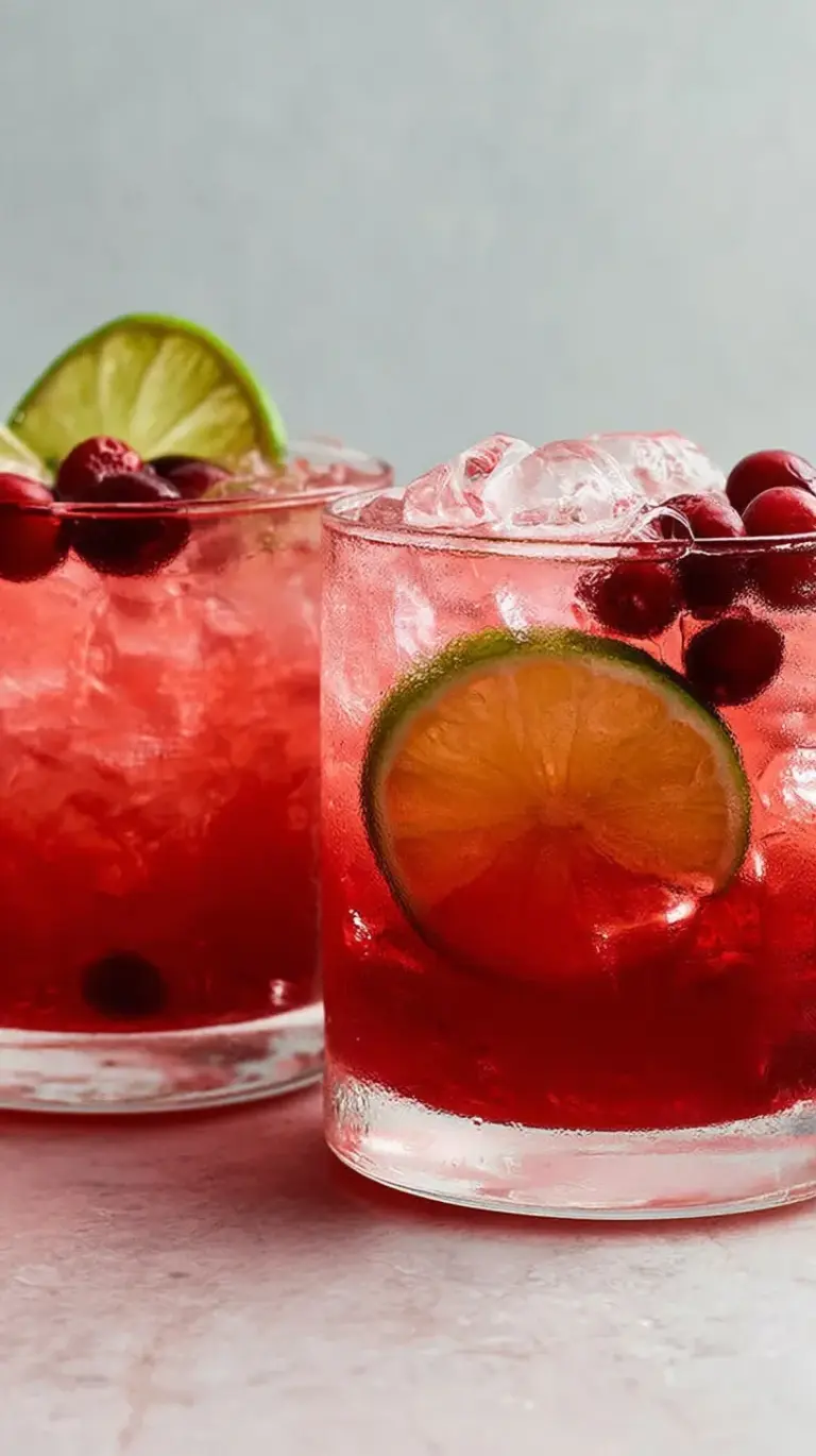 A refreshing vodka cranberry cocktail in a highball glass with ice and a lime wedge garnish.